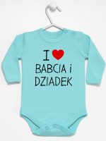 i love babcia i dziadek body z długim rękawem kolor miętowy 109 i love babcia i dziadek body z długim rękawem kolor miętowy 109