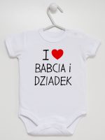 i love babcia i dziadek body z krótkim rękawem kolor biały 109 i love babcia i dziadek body z krótkim rękawem kolor biały 109