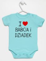 i love babcia i dziadek body z krótkim rękawem kolor miętowy 109 i love babcia i dziadek body z krótkim rękawem kolor miętowy 109