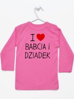 i love babcia i dziadek koszulka z długim rękawem kolor ciemny różowy 109