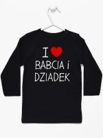 i love babcia i dziadek koszulka z długim rękawem kolor czarny 109
