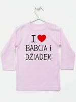 i love babcia i dziadek koszulka z długim rękawem kolor różowy 109