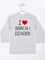 i love babcia i dziadek koszulka z długim rękawem kolor szary 109