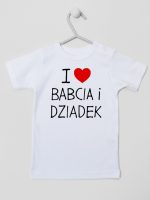 i love babcia i dziadek koszulka z krótkim rękawem kolor biały 109