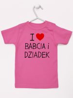 i love babcia i dziadek koszulka z krótkim rękawem kolor ciemny różowy 109