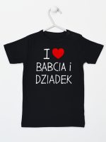 i love babcia i dziadek koszulka z krótkim rękawem kolor czarny 109