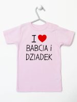 i love babcia i dziadek koszulka z krótkim rękawem kolor różowy 109