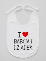 i love babcia i dziadek śliniak niemowlęcy kolor biały 109