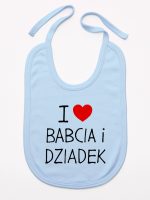 i love babcia i dziadek śliniak niemowlęcy kolor błękitny 109