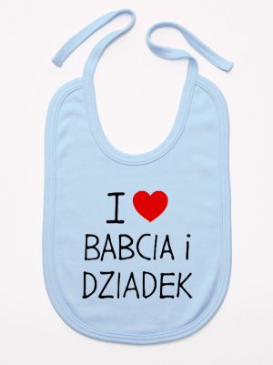 i love babcia i dziadek śliniak niemowlęcy kolor błękitny 109