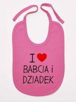 i love babcia i dziadek śliniak niemowlęcy kolor ciemny różowy 109