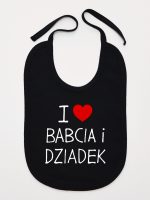 i love babcia i dziadek śliniak niemowlęcy kolor czarny 109