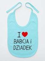 i love babcia i dziadek śliniak niemowlęcy kolor miętowy 109