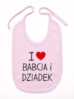 i love babcia i dziadek śliniak niemowlęcy kolor różowy 109