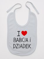 i love babcia i dziadek śliniak niemowlęcy kolor szary 109