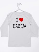 i love babcia koszulka z długim rękawem kolor szary 107