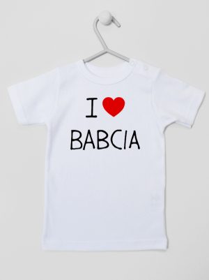 i love babcia koszulka z krótkim rękawem kolor biały 107
