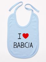 i love babcia śliniak niemowlęcy kolor błękitny 107