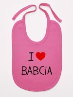 i love babcia śliniak niemowlęcy kolor ciemny różowy 107