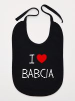 i love babcia śliniak niemowlęcy kolor czarny 107