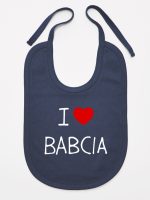 i love babcia śliniak niemowlęcy kolor granatowy 107