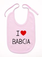 i love babcia śliniak niemowlęcy kolor różowy 107
