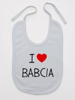 i love babcia śliniak niemowlęcy kolor szary 107