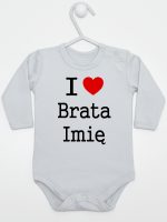 i love brata z imieniem body z długim rękawem kolor szary 168 i love brata z imieniem body z długim rękawem kolor szary 168