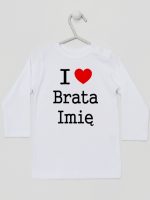 i love brata z imieniem koszulka z długim rękawem kolor biały 168