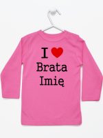 i love brata z imieniem koszulka z długim rękawem kolor ciemny różowy 168