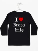 i love brata z imieniem koszulka z długim rękawem kolor czarny 168