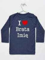 i love brata z imieniem koszulka z długim rękawem kolor granatowy 168