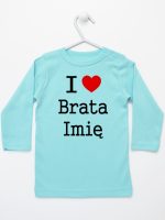 i love brata z imieniem koszulka z długim rękawem kolor miętowy 168
