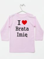 i love brata z imieniem koszulka z długim rękawem kolor różowy 168
