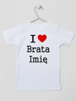 i love brata z imieniem koszulka z krótkim rękawem kolor biały 168