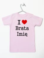 i love brata z imieniem koszulka z krótkim rękawem kolor różowy 168