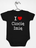 i love ciocię z imieniem body z krótkim rękawem kolor czarny 167 i love ciocię z imieniem body z krótkim rękawem kolor czarny 167