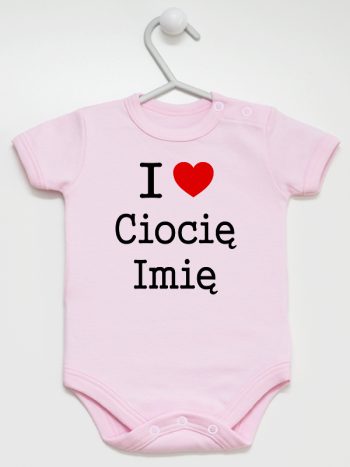 i love ciocię z imieniem body z krótkim rękawem kolor różowy 167
