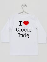 i love ciocię z imieniem koszulka z długim rękawem kolor biały 167