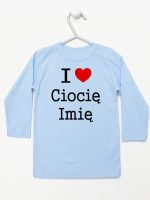i love ciocię z imieniem koszulka z długim rękawem kolor błękitny 167