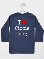 i love ciocię z imieniem koszulka z długim rękawem kolor granatowy 167