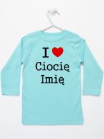 i love ciocię z imieniem koszulka z długim rękawem kolor miętowy 167