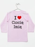 i love ciocię z imieniem koszulka z długim rękawem kolor różowy 167
