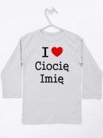i love ciocię z imieniem koszulka z długim rękawem kolor szary 167