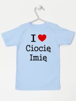 i love ciocię z imieniem koszulka z krótkim rękawem kolor błękitny 167
