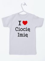 i love ciocię z imieniem koszulka z krótkim rękawem kolor szary 167