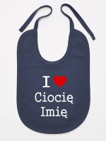 i love ciocię z imieniem śliniak niemowlęcy kolor granatowy 167