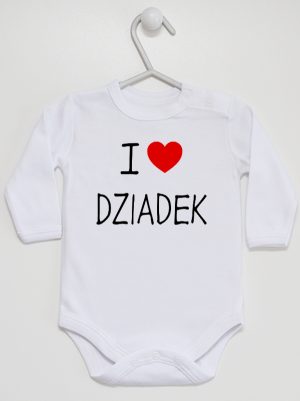 i love dziadek body z długim rękawem kolor biały 108