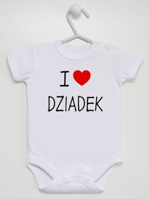 i love dziadek body z krótkim rękawem kolor biały 108