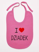 i love dziadek śliniak niemowlęcy kolor ciemny różowy 108